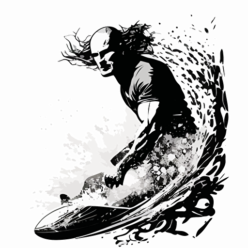 vector bodyboarder outline