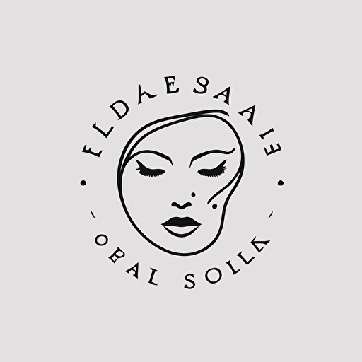 logo for online beauty shop, decorative product logo, simply logo, 1mm thick line drawing logo, minimalist line logo, 2d logo, flat logo, vector logo, modern logo, white