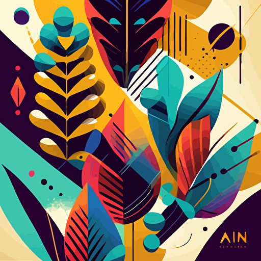 Abstract vector art, NaN logo, geometric shapes and patterns, vibrant color scheme