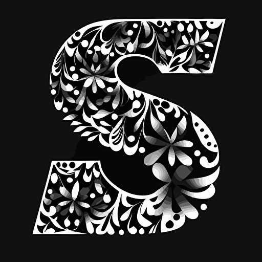 creating a pattern with the letter S, repeating the letter S, black and white, vector, simple::