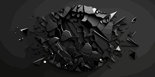 minimalist, vectorized, black shades, print layer , delicacy, elegant, polygon smooth puzzle, dark background