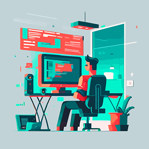 software company illustartion flat vector