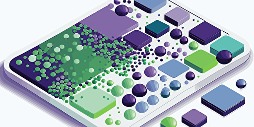 vector illustration of scalable AI designmilk palette is mostly purple with small bits of blue and green