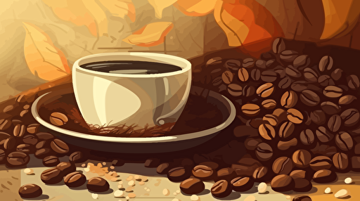 light background image, coffee company, vector art style,
