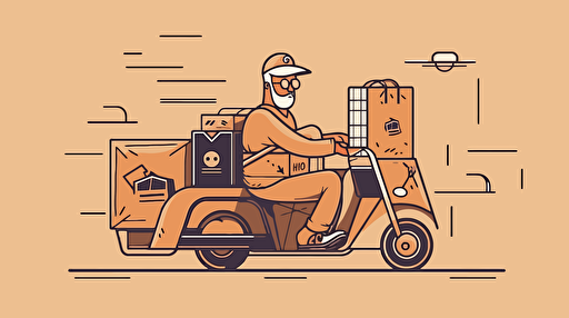 flat image, courier, vector