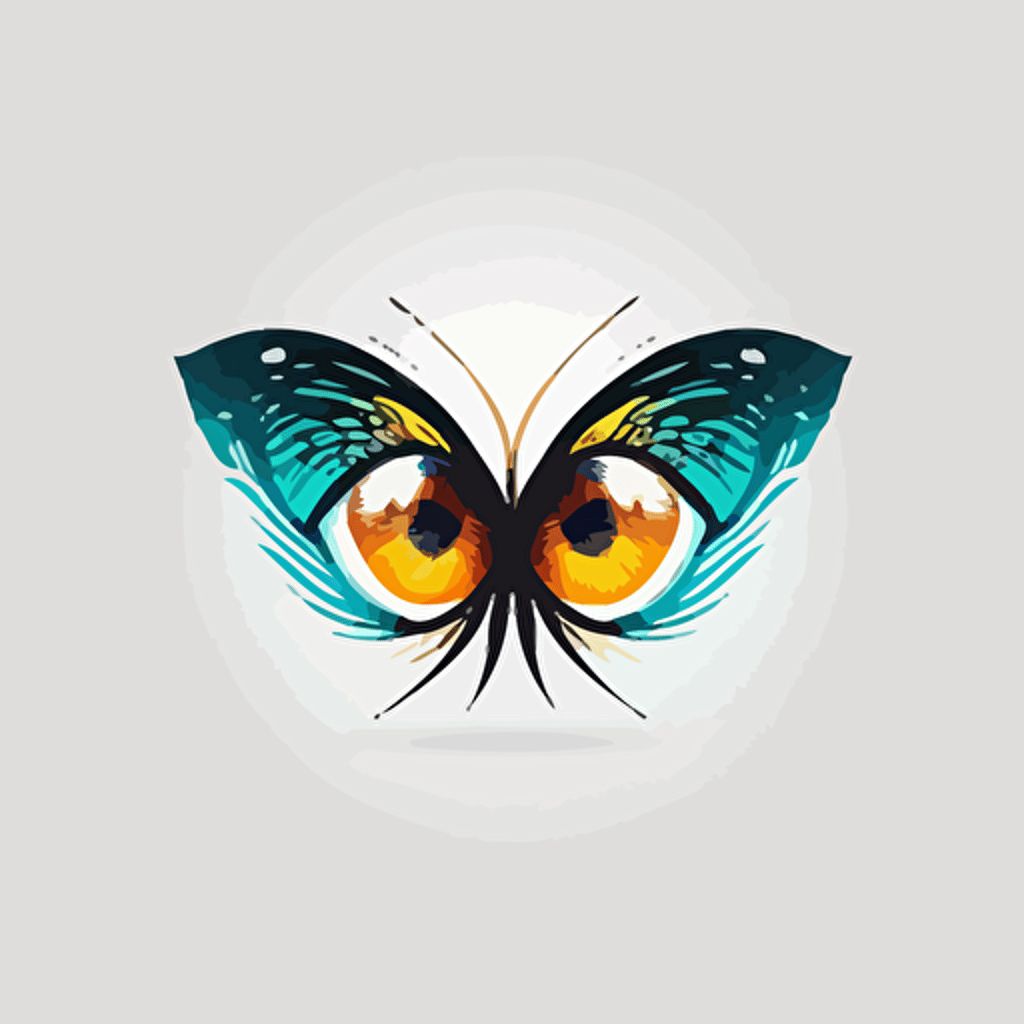 butterfly logo vector for my brand called EYE DENTIC, simple, clean, White background