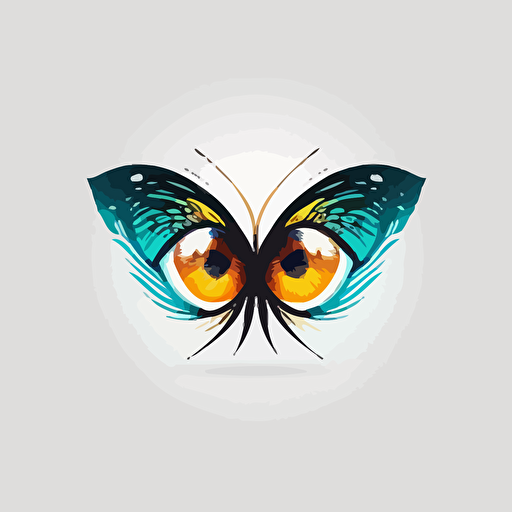 butterfly logo vector for my brand called EYE DENTIC, simple, clean, White background