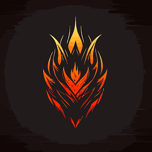 logo, basic form of fire, simple clean design, very basic shape, , vector, Name gymfire