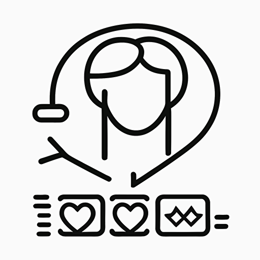 simple pictogram representing customer loyalty with a heart, line, vector