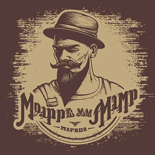 logotype for a music man clothes store, name Dapmusic , vector style, simply, agressive