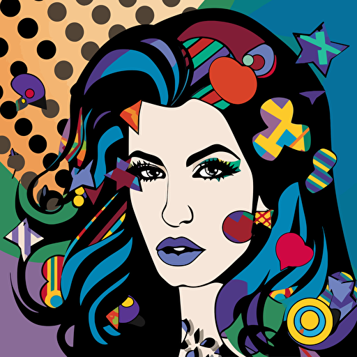 Amy Winehouse vectorized romero britto stylo