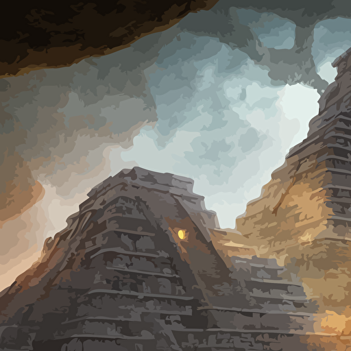 3d render mysterious ancient mayan temple tentacles coming massive entrance jordan grimmer ominous cosmic horror octane render ureal engine ultra detailed hyper realistic 4k
