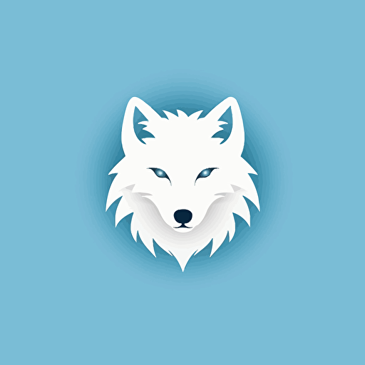 head of arctic fox, minimalist style, simple logo, vector