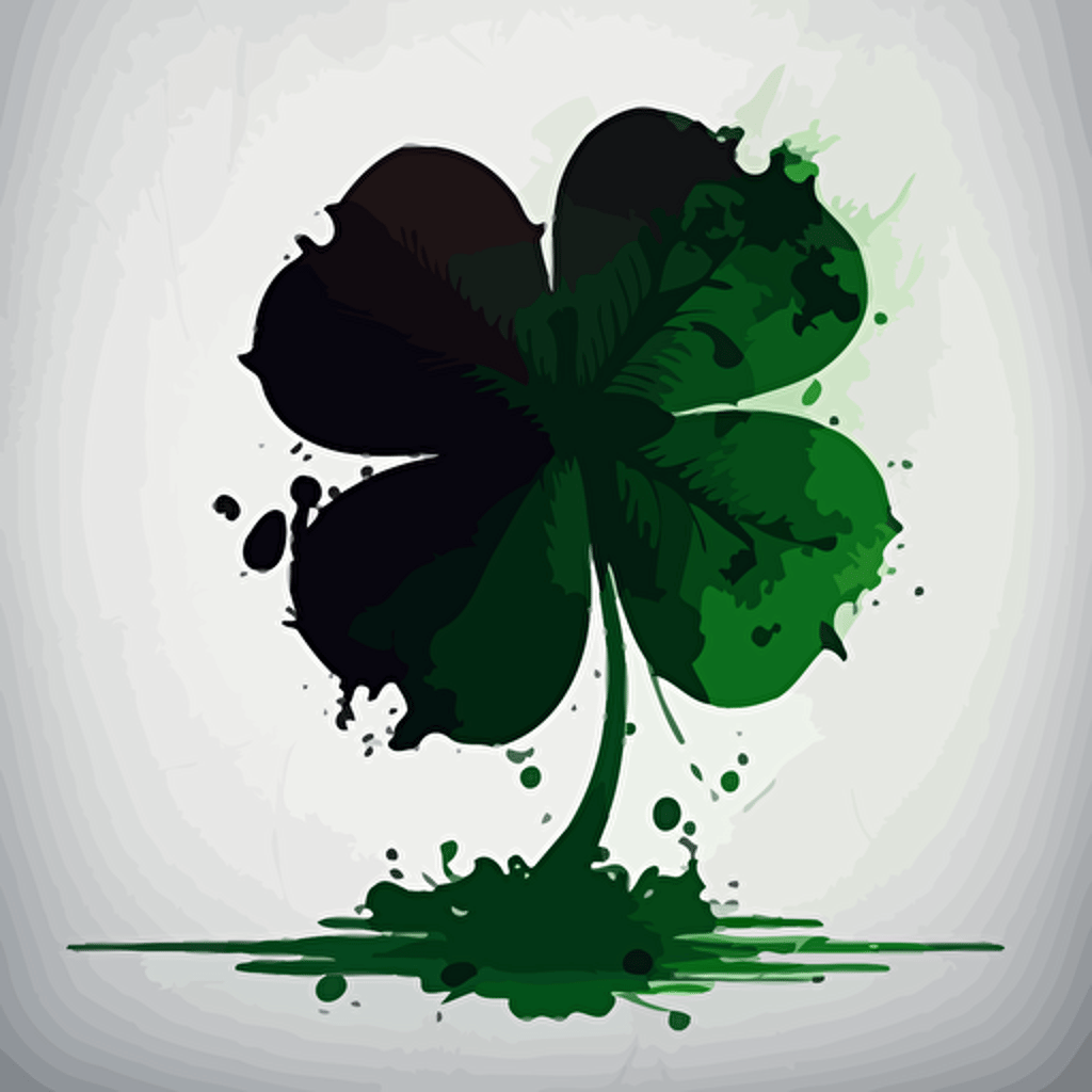 silhouette-of-four leaf clover-vector