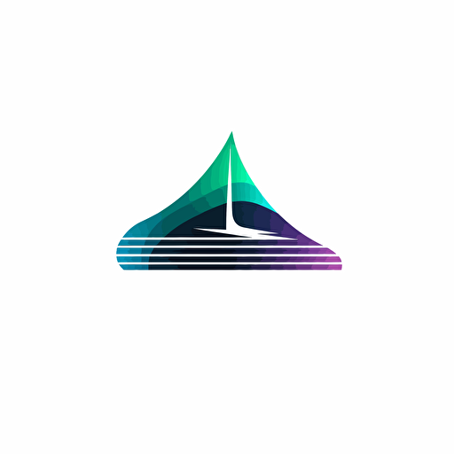Minimalistic, simple logo, emerald green, blue, purple, black, svg, white background, vector Text Label "Boatcomputer"
