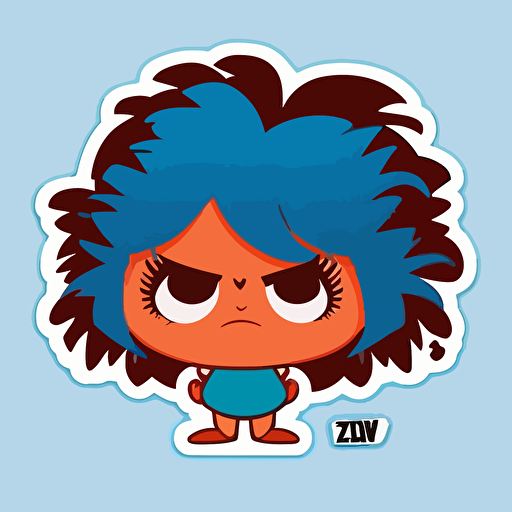Very cute Zarigüeya pixar style, 2d flat design, vector, cut sticker