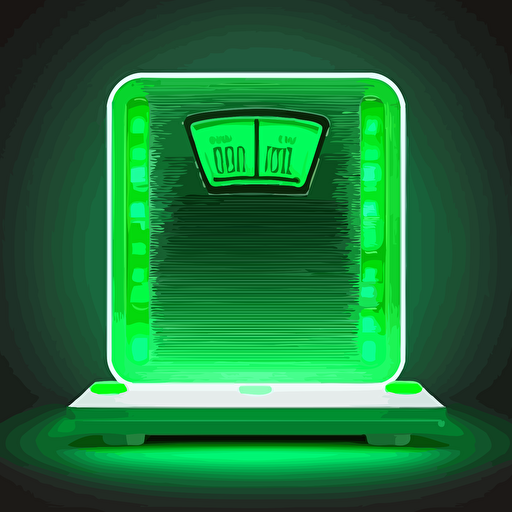 a digital scale , vector, white background, neon green digital background for scale