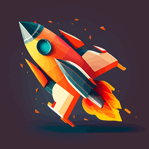 vector image of a rocket ship