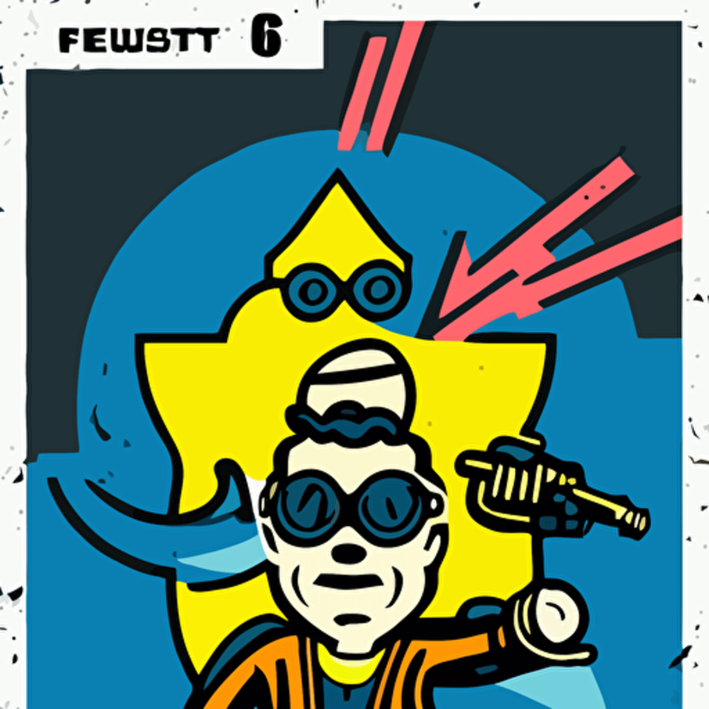 fallout 7 6 retro futurist illustration art butcher billy sticker colorful illustration highly detailed simple smooth clean vector curves jagged lines vector art smooth andy warhol style