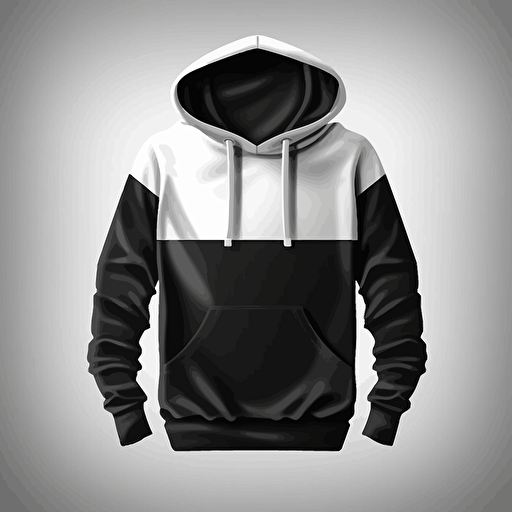 hoodie mockup design vector black and white