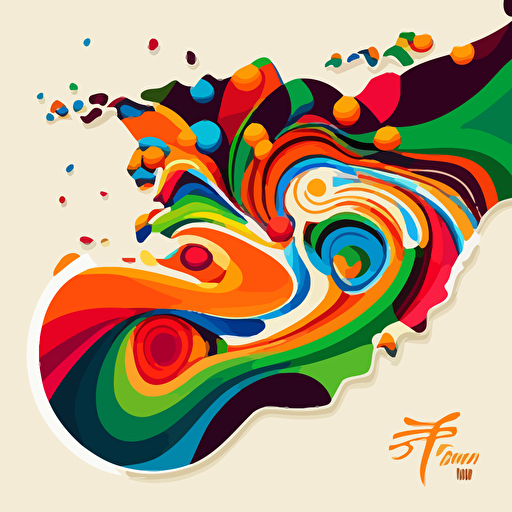vector art, colorful, colorful swirls inside the shape of Taiwan island