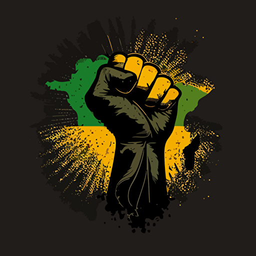 a Logo using all the countries in the Americas made to look like black power fist, Brazil could be the rest of arm vector artwork