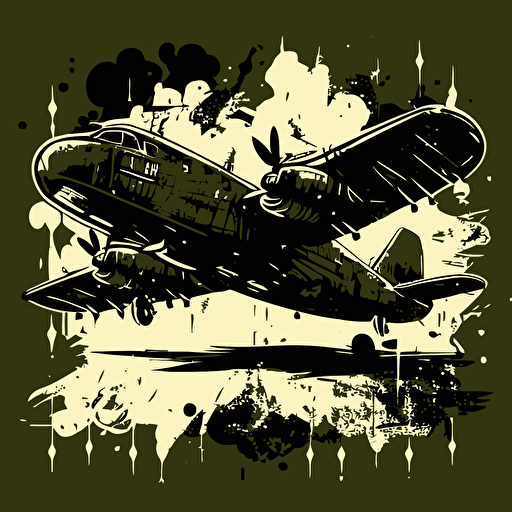 militar airplane doodle vector ilustration