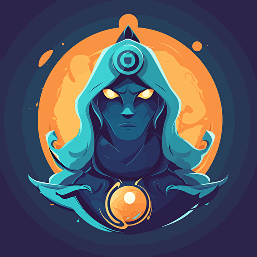 logo, vectorial style, djinn avatar, adventure time style