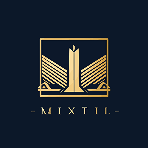 a logo design for river side luxury condo called Metroluxe Riverfront, only incorporate the word M and L, must looks premium, vector, gold colour only, minimalist