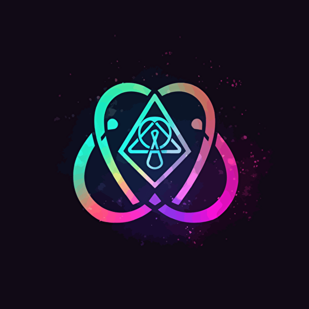 minimalist logo, digital magic, magic effects, vector, psychadelic