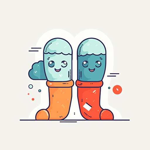 2 socks, ultra-minimalist, simple, cartoon, vector, company logo
