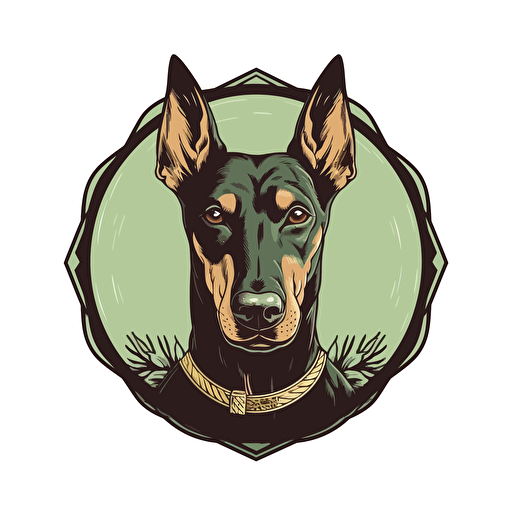 logo simple, vector art, Doberman. RAPPER'WEED is the brand name.