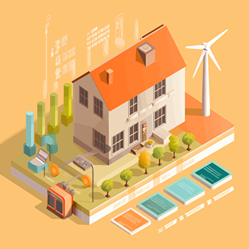 Vector illustration explaining the energy cost of a houseold