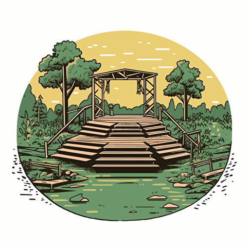 simple logo vector drawing of outdoor stage