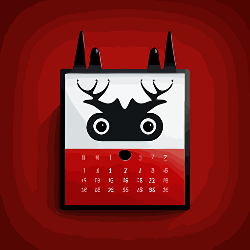 mascot logo of a calendar, simple, red, vector