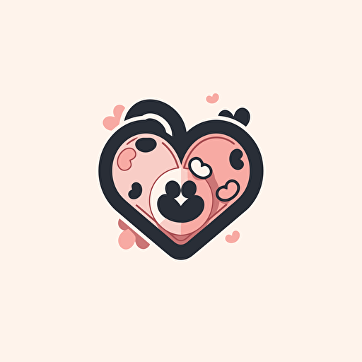 ARTG, simple heart shape logo wordmark inside, Craig McCracken style, 2D flat simple logo, light color, vector, cute, american cartoon style