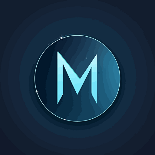 Logo of letter M, flat, stoic, minimal, vector, blue