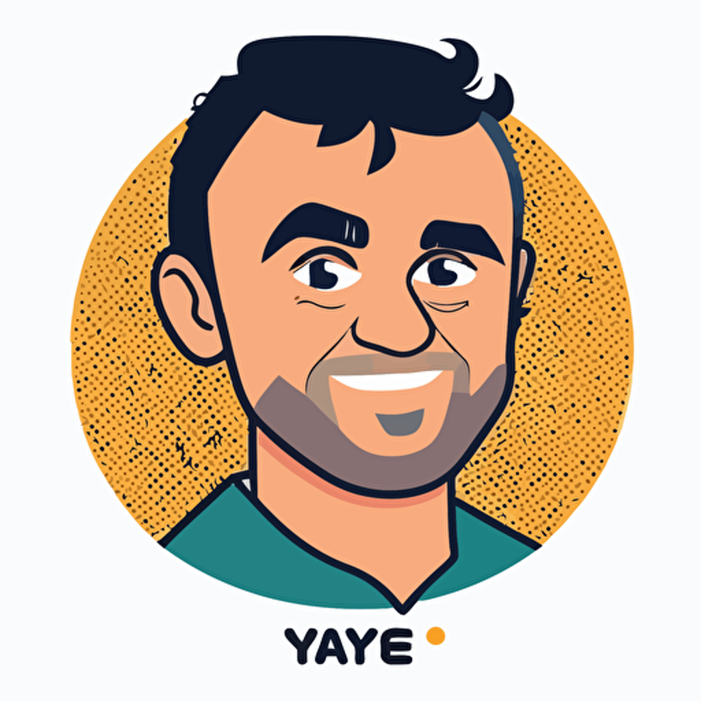 Gary Vee as a cute cartoon philosopher. anime style, flat vector, vibrant colors, profile picture