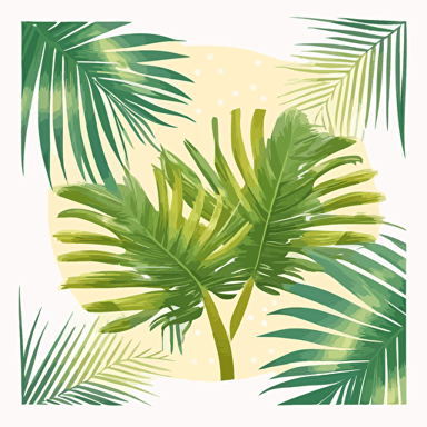 Summer tropical template. Label with palm leaves. Hand drawn vector illustration. Perfect for prints posters invitations packing.