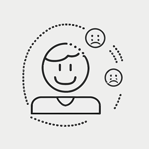 simple pictogram representing emotional customer loyalty, line, vector