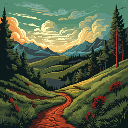 vector landscape, trail