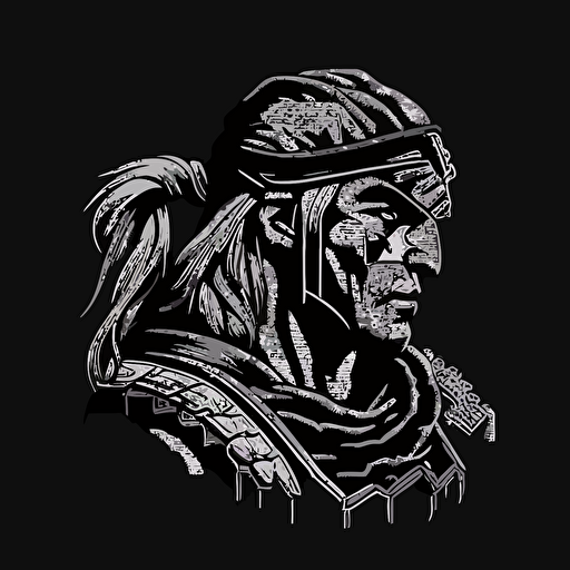 16bit mortal kombat, white on black background, no shading, 2D, vector, 3:4