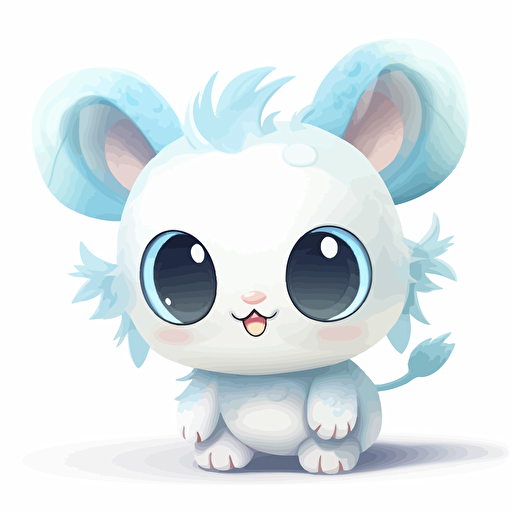 cute chao creature, white background, vector art