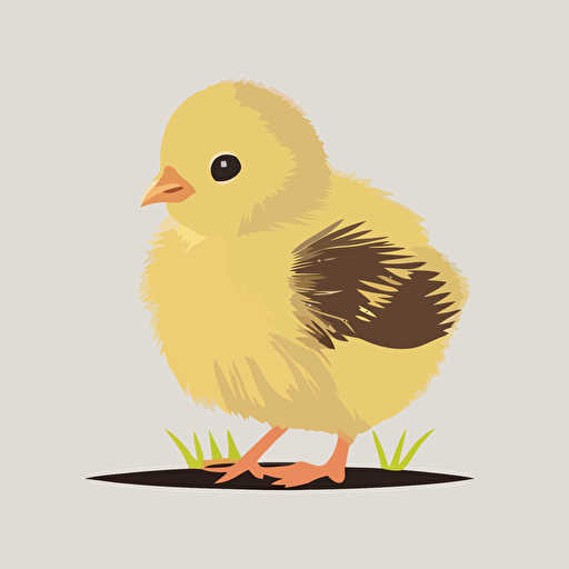 baby yellow chick, flat color vector art