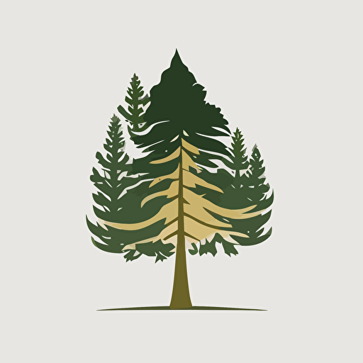 Vector Simple forest pine tree logo, white background, no text