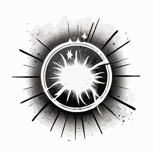 icon, schools of light magic in a circle, hand drawing, sketch, minimalism, vector image