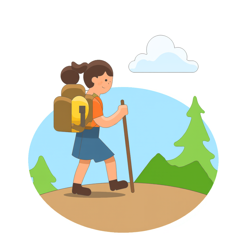 a woman hiking