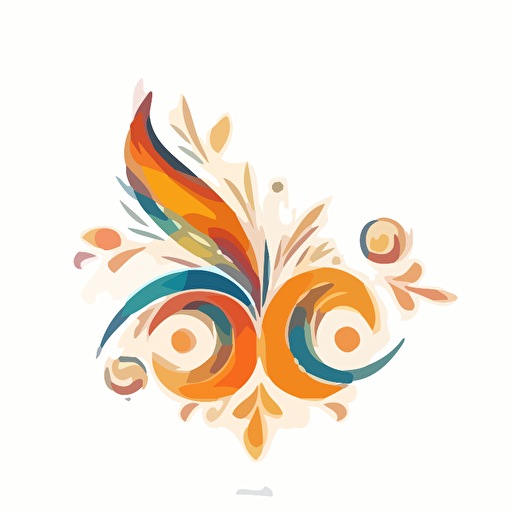 batik logo motive, 2d, vector, white background