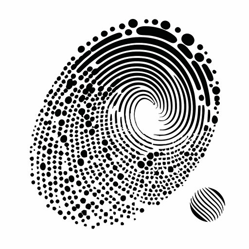 a monogram of varying fingerprint silhouettes slightly tilted diagonally vector style white background