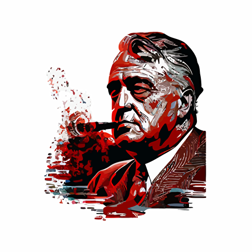 boho style Franklin Roosevelt smoking a cigar vector image on white background